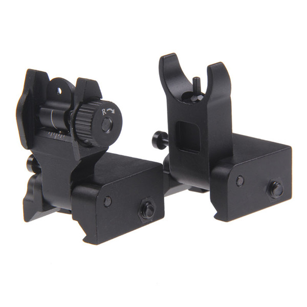 Funpowerland New Front and Rear Backup Rapid Transition Flip Up Folding Iron Sight