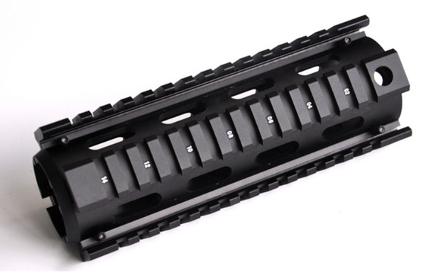 Tactical Picatinny Carbine Length AR15 Quad Rail System Mount with 12 Rubber Covers