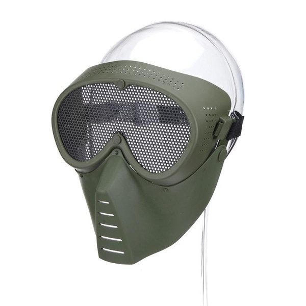 Airsoft Mask Half Face Metal Steel Net Mesh Mask Hunting Tactical Outdoor Protective CS Halloween Party Half Cycling Face Mask