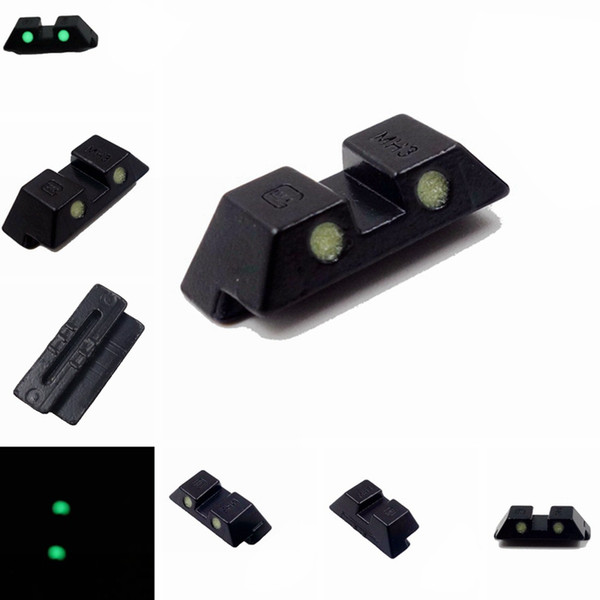 Tactical Green Dots Night Sight Sets Rear Sight Set for G Pistols 9mm/.357 Sig .40/45