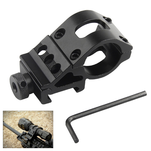 Airsoft Ring Rail Mount Offset Ring Side Gun Torch Mount For Flashlight Laser / Rifle Scope Mount Fit 20mm Rail