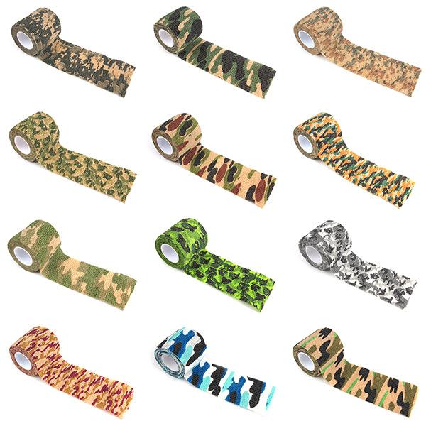 12 Colors 450cm*5cm Environmental Nonwoven Fabric Self-adhesive Tape Outdoor Hunting Cycling Camouflage Decorative Flexible Tapes Whole Sale