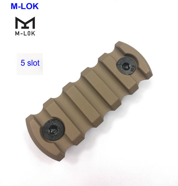 5 Slot High Quality CNC Aluminum Picatinny Rail Section Fit M-lok type Corner Chamfering ,Tan Color