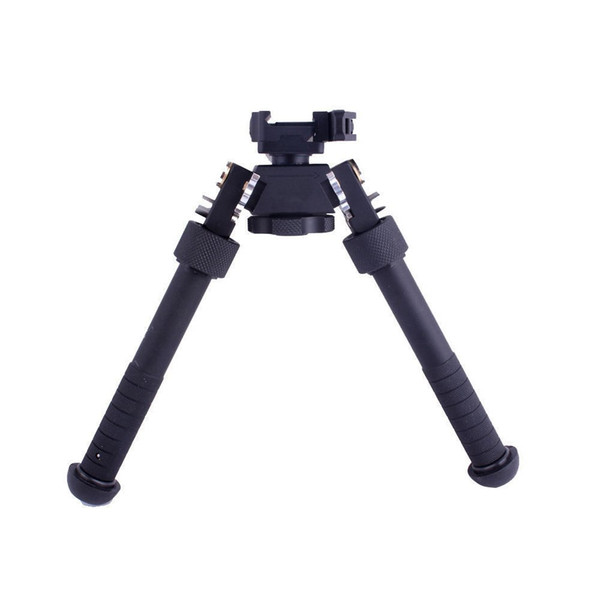 Atlas Style Bipod Tactical Adjustable Extension Quick Detach Picatinny Swivel Rail Mount Long Range Sniper Hunting (Black)