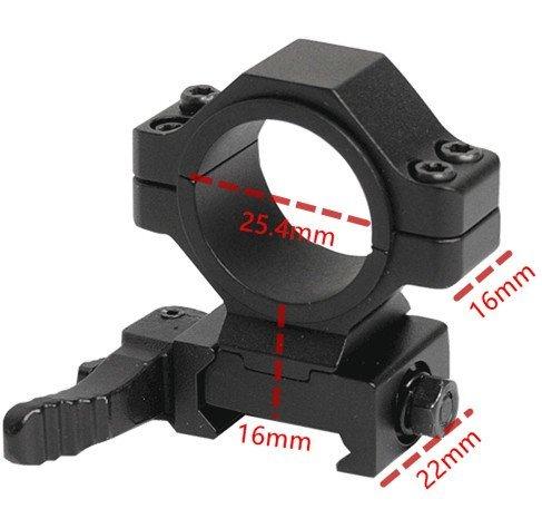 Cyberdax Weaver Scope Rings Quick Detach Picatinny/Weaver Low Profile 2 Pcs 30mm 1-inch Scope Mount Rings (Black)