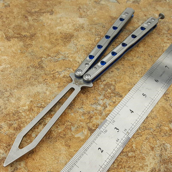 butterfly Flytanium BM51 V6 D2 blade titanium handle trainer not sharp jilt knife collection folding Xmas gift knife C36 C81