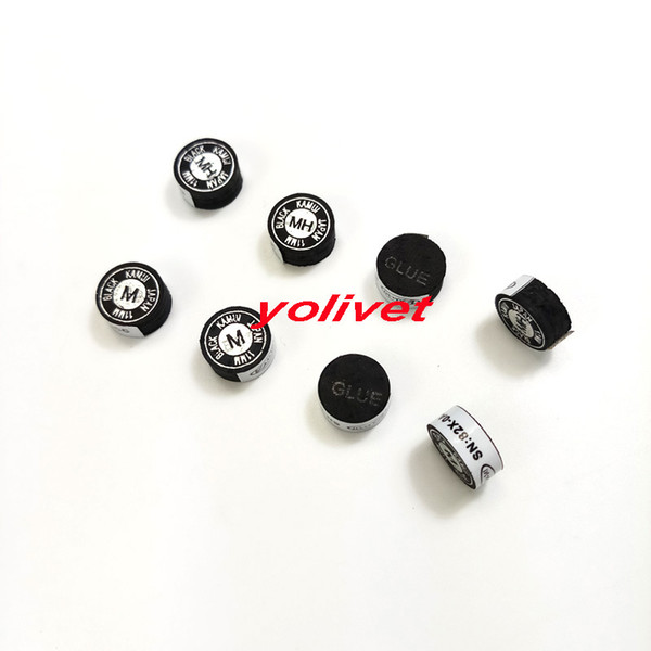 10pcs 11mm Taiwan Kamui Pool Snooker cue tips Black 6layers imported leather cue tips in M/MH optional High quality cue stick accessories