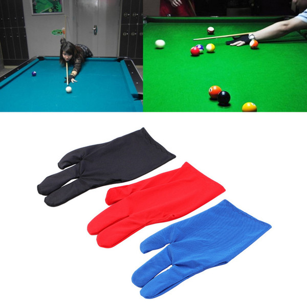 Professional 3 Color 1Piar Durable Nylon 3 Fingers Glove for Billiard Pool Snooker Cue Shooter Black