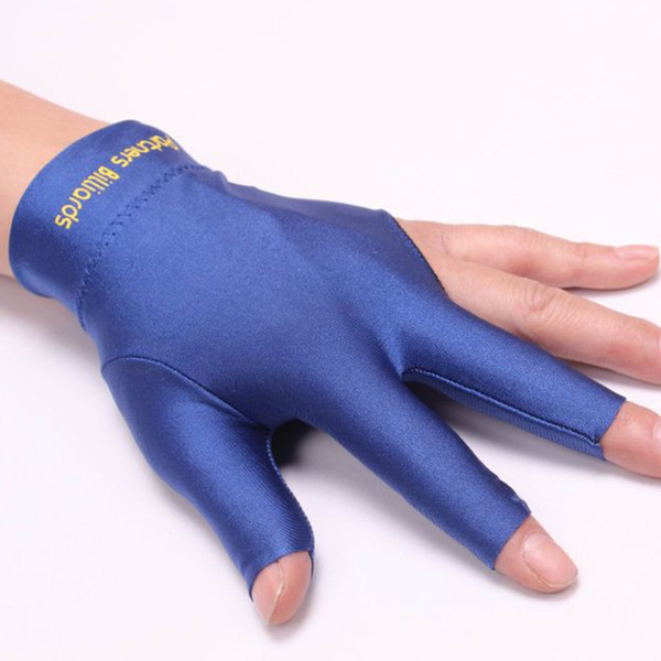 1 Pieces Spandex Snooker Billiard Cue Glove Pool Left Hand Open Three Finger Accessory Fitness Accessories Blue Black