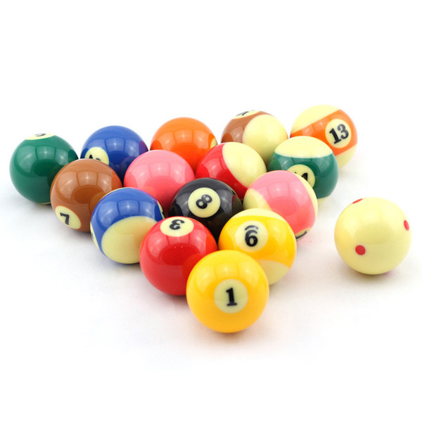 New 5.72CM / 5.25CM New Resin Black Eight Billiards American 16 Color Billiards Full Standard Large Small billiard supplies
