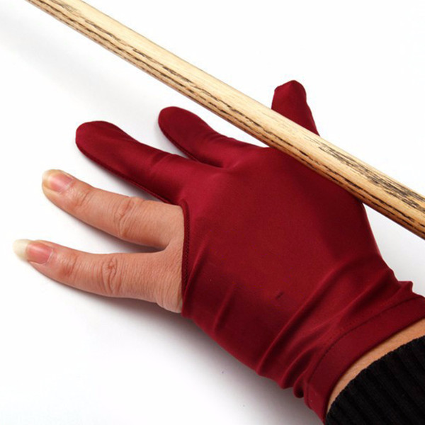 High Quality Spandex Snooker Billiard Cue Glove Pool Left Hand Open Three Finger Accessory for Unisex Women and Men 4 Colors
