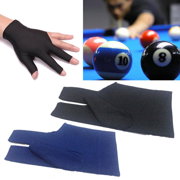 HOT Professional 3 Color 1Piar Durable Nylon 3 Fingers Glove for Billiard Pool Snooker Cue Shooter Black