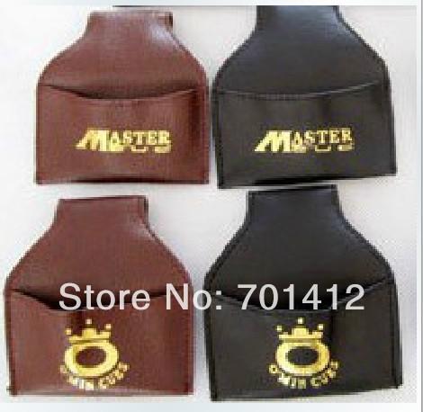 Wholesale- leather chalk holder snooker/billiard chalk pouch with omin logo free shipping