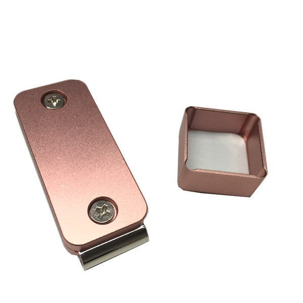 1pc stainless steel pink color chalk box holder for billiard or soonker freeshipping
