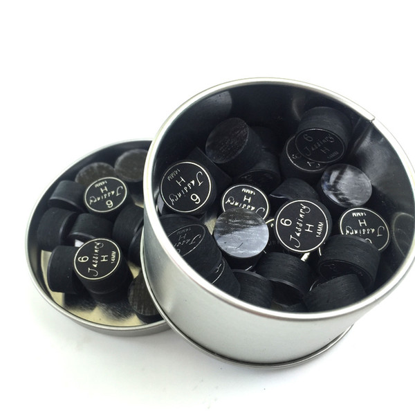 10pcs 14mm Billiards Pool cue tips Black 6layers with transparent cushion in S/M/H high quality for game cue sticks