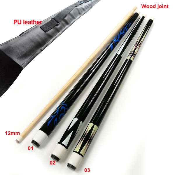 2018 latest Carom cues in 12mm tip and wood joint 1/2 splited maple wood Billiards carom cue sticks 142cm length with cue bag as gift