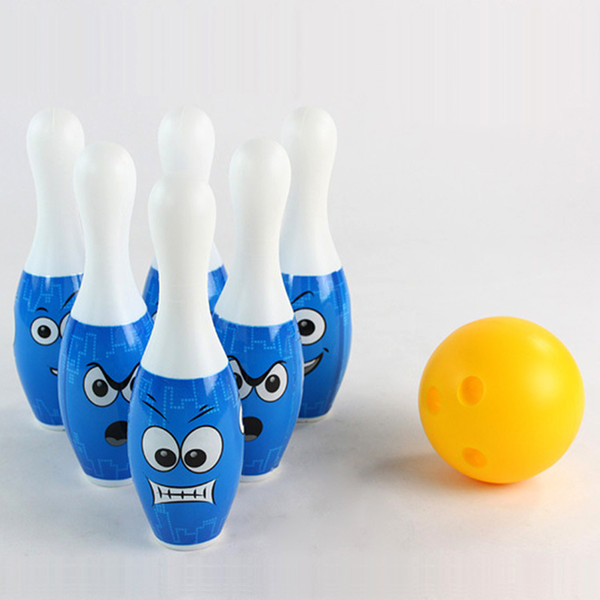 Wholesale- 21.5cm Height Mini Plastic Bowling Ball Pin Board Bowling Game Set Outdoor Leisure Indoor Sports Fun with Ball and Pins