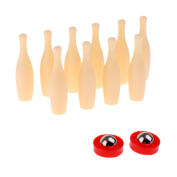 Indoor Kids Child Desktop Mini Bowling Game Set 10 Bowling Pins + 2 Pusher Toy Gamefor Kids Children Toy Game Set