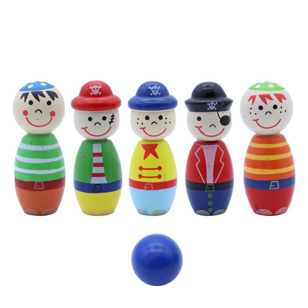 Wooden Bowling Play Sets Bowling Games Educational Toy for Children Kids