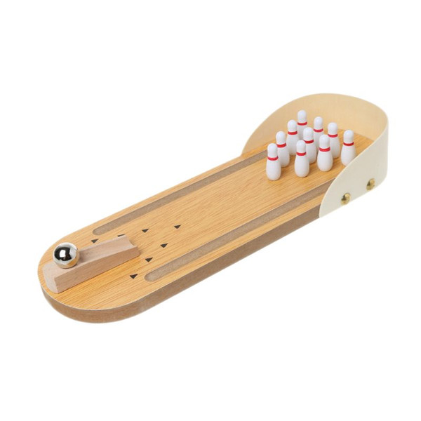 Wooden Mini Bowling Table Game Children Educational Toy Creative Decompression