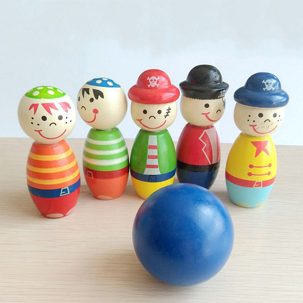 Wooden Bowling Ball Cute Animal Shape Bowling Ball Creative Mini Parent-child Children Toy