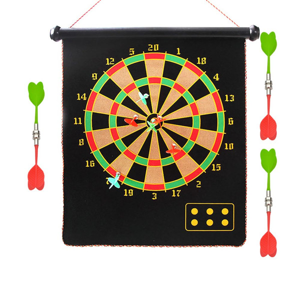 (A238X) Magnetic Dart Board Dartboard Roll Up Darts Hang Indoor Fun Double Sided Toy New