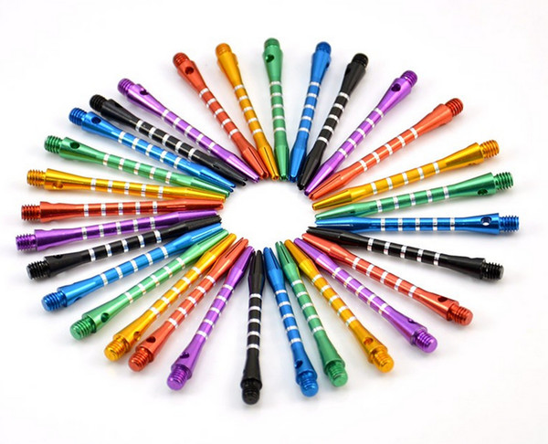 25pcs/lot 2BA Darts Aaccessories Aluminum medium dart shaft rake rod throwing 53mm long mix color