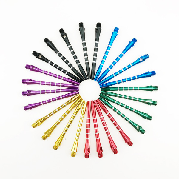30pcs/lot 2BA Aluminum Medium Darts Shafts Harrows Dart Stems Throwing 53mm Length Mixed Color NY094