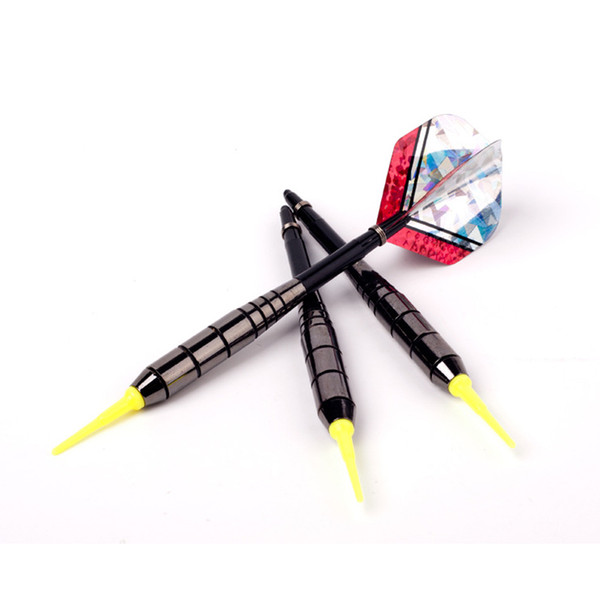 High quality 3 pcs/set 20g professional electronic dart anti-throw antiskid Black rod soft Yellow tip darts TPU wing dart set
