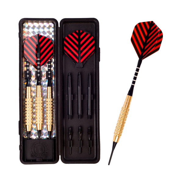 3 pcs/set golden rod Professional 18g soft dart electronic Copper Rod Anti-throw Aluminum Shaft Wing soft darts set