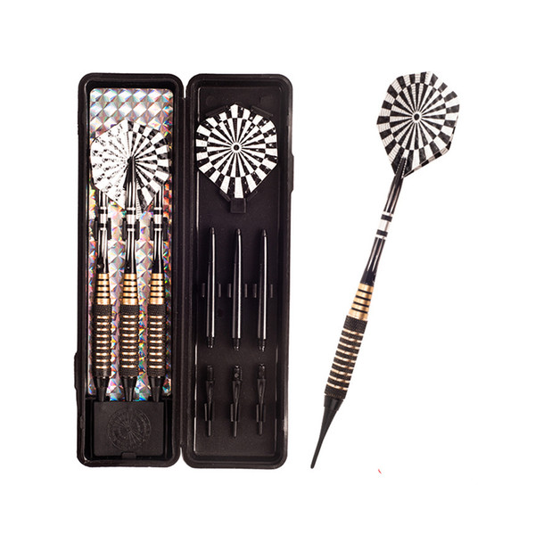 High quality 3 pcs/set 18g professional electronic dart anti-throw antiskid soft tip darts game security zebra wing dart set