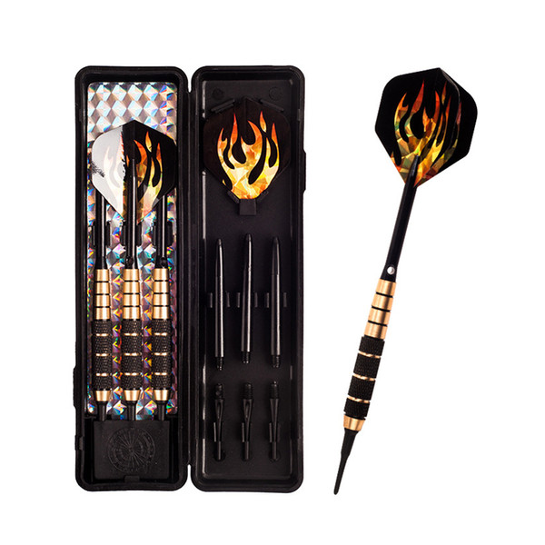 High quality 3 pcs/set 18g professional electronic dart anti-throw antiskid soft tip darts Black fire PET wing dart set
