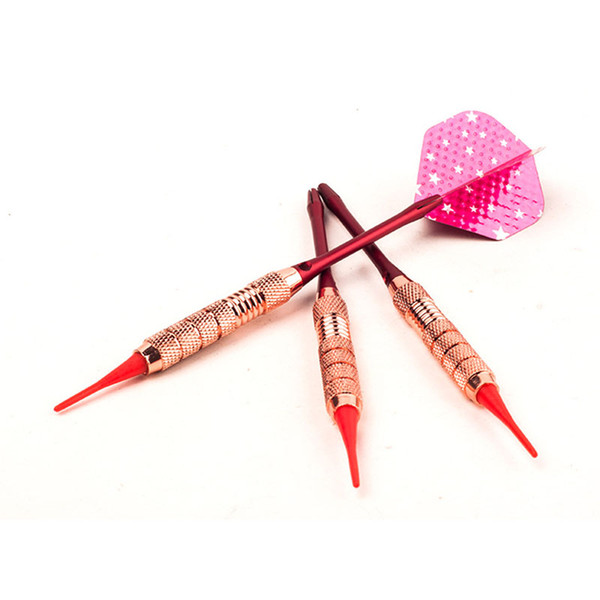 3 pcs/set 18g electronic darts Professional Soft tip darts Copper Rod Anti-throw Aluminum Shaft red aluminum foil Wing dart