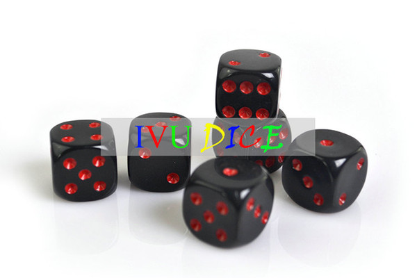 20PCS 16mm quality acrylic black red dot red black spot dice bosons PARTY KTV boulimia 16 dice IVU