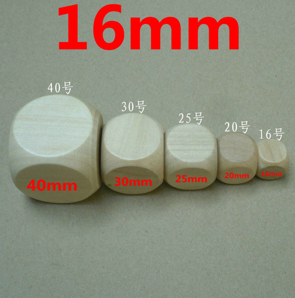 20pcs 16MM 20MM 40MM Table DICE DIY blank wooden dice special game party machine Children dices KTV IVU