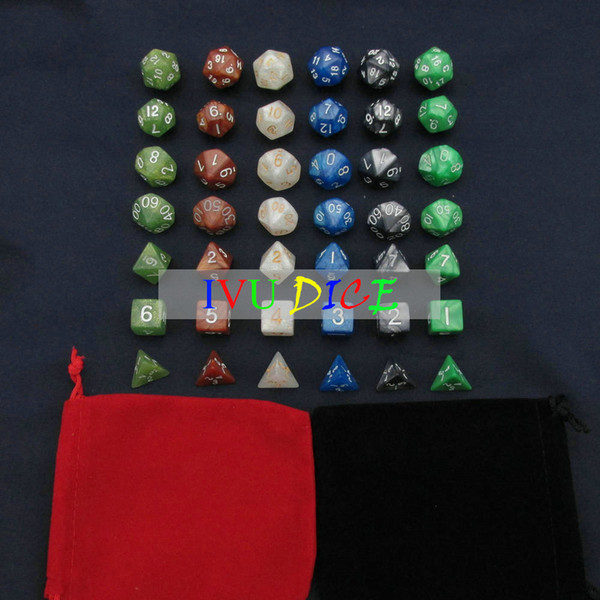 42pcs DND Table BOARD GAME Dungeons&Dragons Magic Colors White Black Green Blue Brown Army green bosons Party Children dices IVU