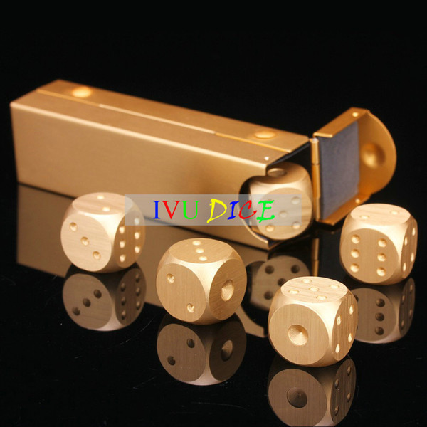 5Pcs 16MM Aluminum Alloy Silver Color Solid Dice Poker Party Game Dominoes Table Board Game Drinking Portable Dados Boyfriend Gift IVU