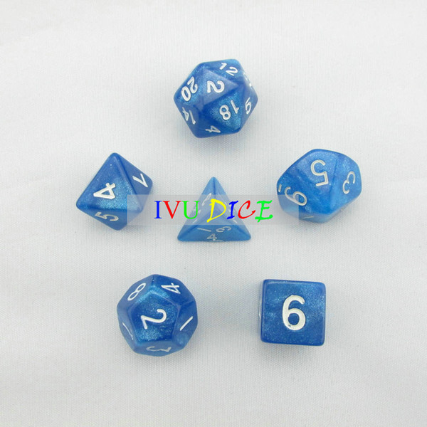 7pcs DND Table BOARD GAME Dungeons&Dragons number dice Magic Color Blue Party Children dices Free Shipping IVU