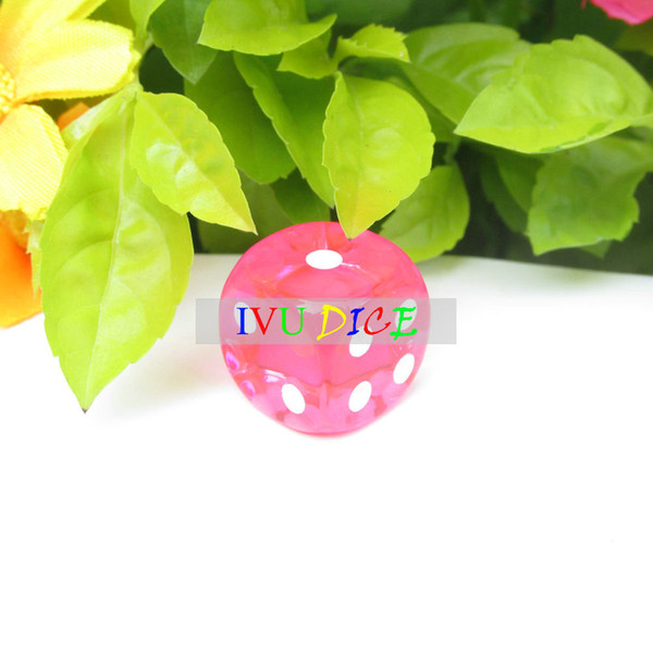 100pcs 14MM More than color ROSE RED Dice Transparent point 1-6 automatic game KTV mahjong machine dice IVU