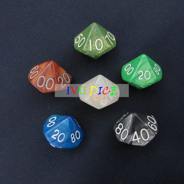20pcs 10 sided 00-90 DND D10 Table BOARD GAME Dungeons&Dragons Magic 6 six Colors bosons Party Children dices IVU