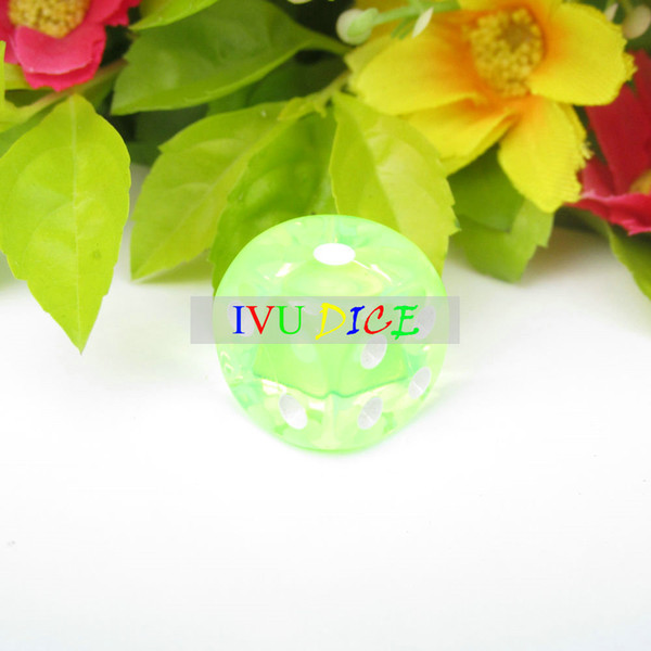 100pcs 14MM More than color YELLOW Dice Transparent point 1-6 automatic game KTV mahjong machine dices IVU