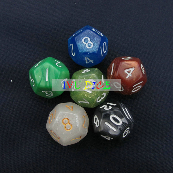 20pcs 12 sided 1-12 DND D12 Table BOARD GAME Dungeons&Dragons Magic 6 six Colors bosons Party Children dices IVU