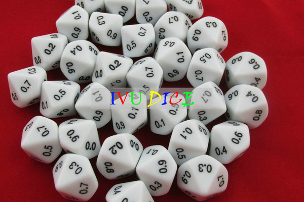 10pcs D10 Table BOARD GAME Dungeons&Dragons number White 0.0 - 0.9 Polygon Party DND DICE IVU