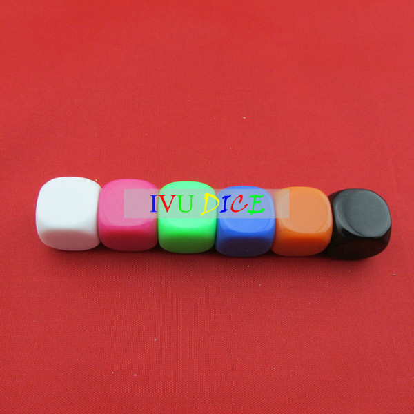 20pcs 16MM blank Dice Clear color white pink orange blue green black 6 colors machine Children dices bosons IVU