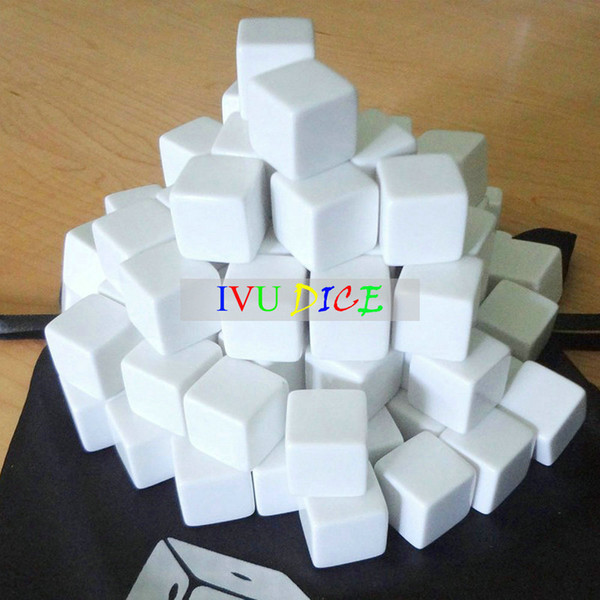 20pcs 12MM Square corners blank dice white Cube game party machine Children dices bosons Free Shipping IVU