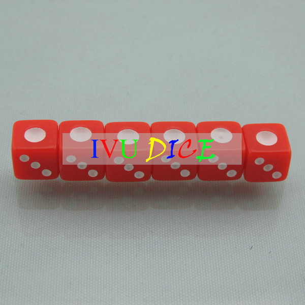 100pcs 8MM D6 Mini dice RED with WHITE number point automatic mahjong machine dice bosons IVU