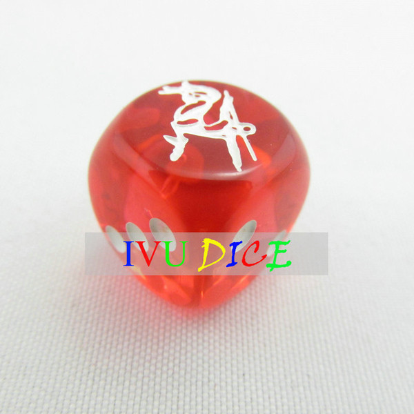 20pcs 14MM France Remy Martin VSOP cognac liquor upscale dice RED Transparent horse point 2-6 KTV mahjong GAME party dices IVU