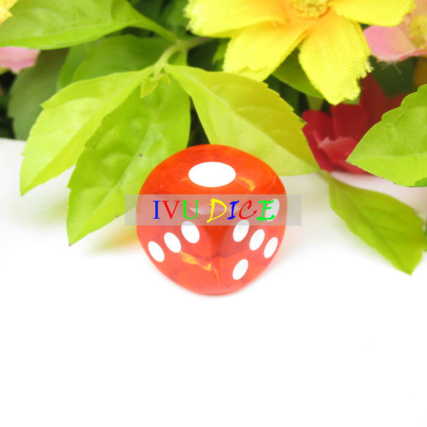100pcs 14MM More than color Red Dice D6 Transparent point 1-6 automatic game KTV mahjong machine dice IVU