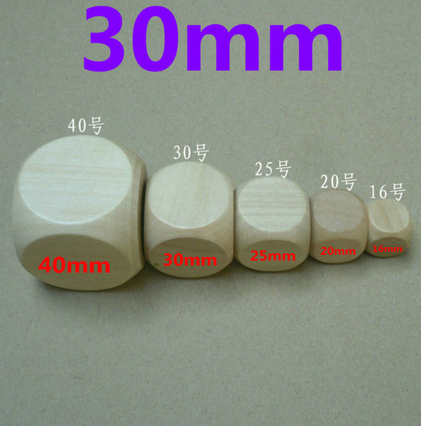 20pcs 30MM Table DICE DIY blank wooden dice special game party machine Children dices KTV IVU