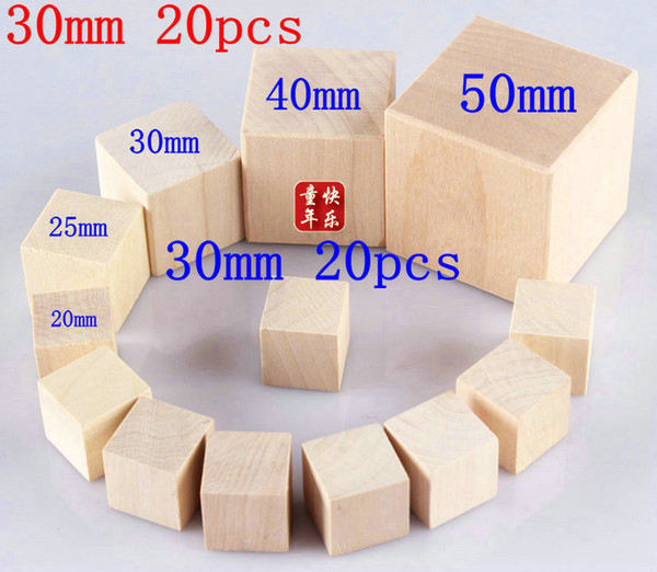 20pcs 30MM Table DICE DIY blank wooden cube dices special game party home Children dice KTV IVU